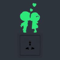 ราคา สติกเกอร์ตกแต่งสวิตช์ไฟเรืองแสงลายการ์ตูนสติ๊กเกอร์บาร์โค้ด Hiasan Kamar สติ๊กเกอร์ติดผนังเรืองแสงกันน้ำสำหรับห้องรับแขกห้องนอนห้องเด็ก (22666173754)