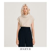 ราคา asava aw24 Asava Pullover Blouse เสื้อผู้หญิง คอตั้ง แขนล้ำ แต่งชายเสื้อโค้ง (22744425830)