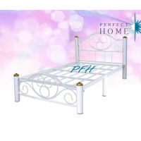 ราคา Perfect เตียงเหล็ก ขากว้าง 3 นิ้ว ขนาด 3 5 ฟุต รุ่น Lotus 3 5s สีขาว (458911269)