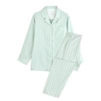 ราคา MUJI ชุดนอนผ้าทอสองชั้นสำหรับผู้หญิงชุดนอนผ้าคอตตอนทอเสื้อใส่อยู่บ้านผ้าฝ้ายบริสุทธิ์มิ้นท์สไตล์แมมโบ้ฤดูใบไม้ผลิและฤดูใบไม้ร่วงเสื้อผ้าเสื้อแขนยาวล้วน (22547233388)