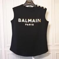 ราคา Original Balmain Paris Women S New Summer New Shoulder Gold Button Bronzing Letter Sleeveless Vest Pure Cotton Round Neck Bottoming T Shirt Outer Wear Thin Sports Vest T Shirt (15741844165)