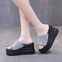 ราคา HF รองเท้าผู้หญิง ส้นสูง รองเท้าแตะ รองเท้าแตะรองเท้าแตะส้นตึกสำหรับผู้หญิงรองเท้าแฟชั่นสไตล์เกาหลีรองเท้าแตะส้นเตารีดน้ำหนั (13446477768)