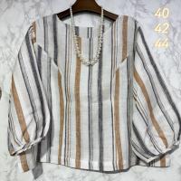 ราคา เสื้อคอปาดตีจีบหน้า แขนบอลลูนแขนส่วนเสื้อลินินงานพรีเมียม ผ้าลินินแท้100 ผ้าลินินเนื้อนุ่มใส่สบายมากค่ะ เสื้อคอปาดตีจีบ (22616058279)