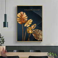 ราคา Product canvas print picture with gold leaf picture frame wall hanging pictures home decor PVC frame (22363169593)