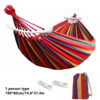 ราคา Single Wide Thick Canvas Hammock Outdoor Camping Backpackaging Leisure Swing Portable Hanging Bed Sleeping Swing Hammock (16129218036)