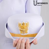 ราคา หมวกหม้อตาล สีขาว หมวกชุดปกติขาวหญิง (17301051056)