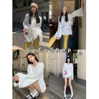 ราคา Cicishop ZH678 เสื้อคอวีแขนยาวเนื้อผ้าไหมพรมถักดีเทลแต่งเชือกไขว้ด้านหน้าสลับกัน สไตล์ฝรั่งเศส (22397753841)
