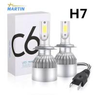 ราคา หลอดไฟหน้ารถ LED C6 ขั้ว H4 H7 H11 ความสว่าง 6000K ระบบ Lighting Focus 1 คู่ (22708384821)