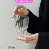 ราคา แก้ววินเทจ ถ้วยกาแฟลายทางสไตล์ญี่ปุ่น ลายจีบด้านในทั้งใบ Glass coffee cup (21930261235)