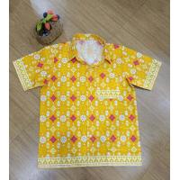 ราคา เสื้อเชิ้ตผ้าไทยชาย เชิ้ตลายไทย เชิ้ตลายขอพระราชทาน ผ้าไทยดอกรักราชกัญญา เนื้อฝ้ายพิมพ์ลายไม่อัดกาวเหมาะสำหรับใส่ทำงาน สีเหลือง (19315854090)