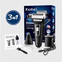 ราคา KEMEI KM 6558 KM6559 เครื่องโกนหนวดไฟฟ้าสีดำ ที่โกนหนวดไร้สาย มีดโกนหนวดไฟฟ้า BLACK Multi functional 3in1 (16717880787)