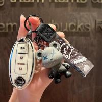 ราคา เหมาะสำหรับพวงกุญแจ NISSAN รถยนต์ Nissan JUKE Navara ALMERA Sylphy MARCH Key Case Nissan 3 Bottons เคสกุญแจกระเป๋ากุญแจรถพวงกุญแจ Nissan Nissan MARCH Key Case (19557107807)