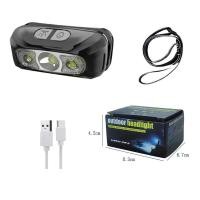 ราคา ไฟแอลอีดีสว่างมากไฟหน้าเซ็นเซอร์อัจฉริยะโคมไฟUSBไฟฉายคาดหัวแบบชาร์จได้หลอดไฟหน้าไฟฉาย (22175434820)