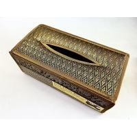 ราคา กล่องใส่ทิชชู่ เสื่อกก ผ้าไหม ลายไทย ลายช้าง แบบมีทรง Reed Tissue Box (22909106567)