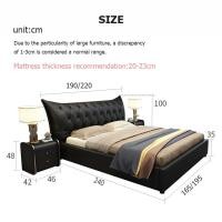 ราคา HOMIE LIFE ส่งฟรี เตียงนอน leather bed Bedroom Furniture เตียงติดพื้น 1 5m 1 8m black HM3001 (22535593108)