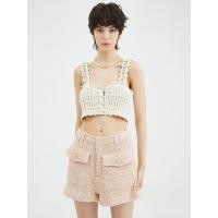 ราคา Kloset Design Embellished Knit Shorts With Pockets SS24 P003 กางเกงขาสั้นที่ถักด้วยนิตปักเลื่อม (22942189715)