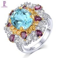 ราคา Lohaspie เครื่องประดับ8 5กะรัตของแท้แหวนเงิน925แหวนเงินประดับทับทิมท้องฟ้าสีฟ้าธรรมชาติแหวนพลอยสำหรับผู้หญิงเครื่องประดับแหวนกับหินเงิน925เงิน (21446545755)