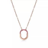 ราคา Tiffany Co Tiffany Lock Medium Pendant in 18K Rose Gold with Pink Sapphires Tiffany Necklaces Pendants Jewelleryสร้อยคอขนาดกลางจี้สร้อยกุหลาบ 18 K ทองด้วยแซฟไฟร์สีชมพูสร้อยคอ และเครื่องประดับสร้อยคอ (