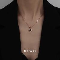 ราคา MODE Korea ใหม่สร้อยคอทองคำสีกุหลาบแท้18K สุดหรูสำหรับผู้หญิงพร้อมโซ่ล็อคและจี้ (22839221724)