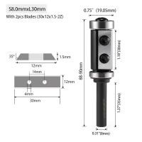 ราคา 1PCS Milling Cutter 8 12 12 7mm Shank Wood Planer Bit Trimming Router Bit Carbide Insert for Woodworking Trimming Slotting Tools (21794113204)