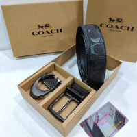 ราคา Coach เข็มขัดผู้ชายของแท้หนังหัวเข็มขัดคู่ขนาด28 39เข็มขัดสำหรับกางเกงยีนส์ชุด Grooming ชุดสำหรับชายครบรอบของขวัญสำหรับเขา (18874602966)