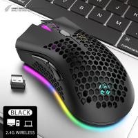 ราคา BM600 Rechargeable USB 2 4G Wireless RGB Light Honeycomb Gaming Mouse Desktop PC Computers Notebook Laptop Mice Mause Gamer (18038083060)