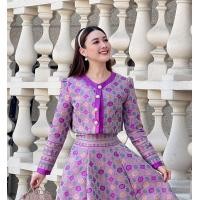 ราคา เสื้อคลุม ผ้าไทย ผ้าไหมแกมฝ้าย สีม่วง มีไซส์ (21910803968)