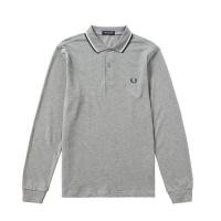 ราคา FRED PERRY ผู้ชายสีล้วน polo เสื้อลำลองผ้าฝ้าย100 แขนยาวใส่สบายระบายอากาศ (19797561707)