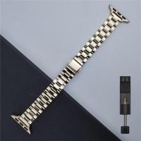 ราคา วัสดุ สแตนเลสสตีล สายนาฬิกา for apple watch ultra 49mm Series 8 7 6 se สาย 41mm 45mm 40mm 44mm slim Stainless Steel สายนาฬิกาข้อมือสำหรับ for apple watch 5 3 38mm women band (17859286336)