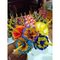 ราคา ธูปเทียนปักกระทง ลอยกระทง ดอกไม้กระทง ดอกไม้กระดาษย่นสีสันสวยงาม คละสีคละลาย งานฝีมือ งานประดิษฐ์ (22935585386)