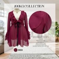 ราคา Plus size มินิเดรสชีฟองปลายแขนระบาย3ชั้นสม็อคเอวแต่งโบว์ของสาวอวบ มินิมอล รุ่น เดนนิส F55 (22686007801)