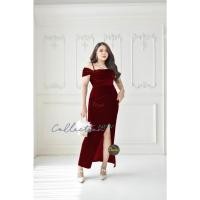 ราคา 5024 bj wo ชุดราตรี สายเดี่ยวแต่งคอถ่วง ถ่วงแขนพรางแขน ผ้ากำมะหยี่ Plussize เดรสออกงาน ชุดออกงาน เพื่อนเจ้าสาว ommishop (22166534654)