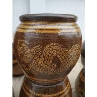 ราคา ส่งฟรี โอ่งมังกรเคลือบ 1 ปี๊บ ปาก 12 สูง 15 (12362315918)