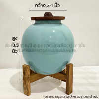 ราคา โอ่งฮวงจุ้ย โอ่งเซรามิก โอ่งพร้อมฝา ขาตั้งไม้ ตกแต่งบ้าน เสริมฮวงจุ้ย (22706532809)