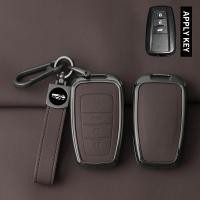 ราคา ซองใส่กรอบกุญแจรีโมทรถยนต์อัจฉริยะหนังแท้ทำจากสังกะสีอัลลอยสีเดิมเป็นพวงกุญแจตัวป้องกันปลอกรีโมทรถยนต์สำหรับ Toyota Corolla Rav4 Camry CHR Prius Land Cruiser Prado 150 Highlander (22530631872)