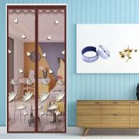 ราคา XINLANYASHE จัดส่งฟรี ม่านประตูม่านประตูกันยุงและห่วงผ้าม่านบังแสงในครัวเรือนฤดูร้อนตะขอผ้าม่านม่านประตูแบบไม่เจาะรูแบบมีกาวในตัวและม่านประตูกันยุงกันประตูและหน้าต่างม่านติดบนม่านประตูแบบไม่เจาะสำหรับ