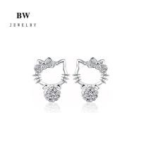 ราคา BW jewerly ราคาต่อคู่ ต่างหูคิตตี้ ต่างหูเพชรทั้งวง มินิน่ารัก Hello Kitty ต่างหู สไตล์ฮอต (22840878913)