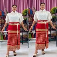 ราคา ผ้าถุงสกินนี่ ลายพิกุล ทรงผ่า สาวอวบอ้วน (22819279399)