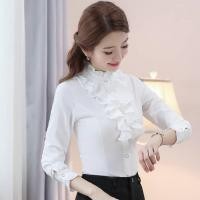 ราคา White Blouse for Women Fashion Office Long Sleeve Shirt Korean Style New Slim Tops OL (16047364708)