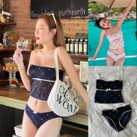 ราคา bikini two pieces ชุดว่ายน้ำผู้หญิง ชุดบิกินี่ เกาะอก มีฟองน้ำ ชายหาด (22879819142)