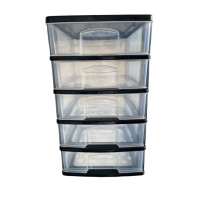 ราคา ตู้ลิ้นชัก 5 ชั้นใส ขนาด A4 สำหรับใส่เอกสารตั้งโต๊ะ Office organizer A 111 1 ขนาด 26 34 48 เซน โครงสีดำลิ้นชักใส (22807562437)