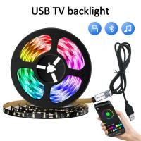 ราคา TV Background LED Light Sync Music 5050 USB Powered LED RGB Strip Light for 24 Inch 60 Inch TV Mirror PC APP Control (22044349041)