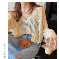 ราคา Dahong 1530 เสื้อกันหนาว ผ้าเรยอน เสื้อถักไหมพรมคาร์ดิแกน แต่งรูกลวง ถักซีทรู สีขาวออฟไวท์ สําหรับผู้หญิง (22651668248)