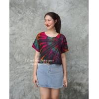 ราคา เสื้อครอปมัดย้อม ผ้าแมมเบิร์ต เบาพริ้ว เสื้อมัดย้อม ผ้ามัดย้อม (22784397511)