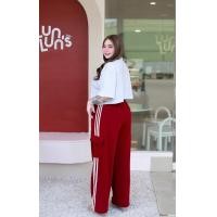 ราคา A5 คาโก้แทบ กางเกงคาโก้ขายาว มีแถบ ผ้าวูลเวฟ พร้อมส่ง (22012446025)