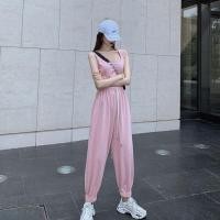 ราคา เสื้อแขนกุด กางเกงขาวขาจั๊ม พร้อมส่ง ชุดลำลองฤดูร้อน สำหรับผู้หญิงชุดสูท2ชิ้นเสื้อแขนสั้น (18902377821)