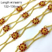 ราคา สังวาลย์ประดับชุดไทย สีทองและสีเงิน สร้อยสังวาลย์ประดับพลอยสี (22646509717)