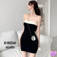 ราคา MYF มาใหม่ ชุดเดรส เกาะอกไหมพรมแต่งขอบขาว 3 สี (16429438671)