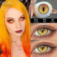 ราคา Funsachy คอนแทคเลนส์สีคอสเพลย์1คู่สำหรับฮาโลวีนตาบอดเลนส์สีขาวดำตาคอสเซอร์คอสเมติก (22670527619)