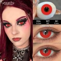 ราคา Funsachy คอนแทคเลนส์สีคอสเพลย์1คู่สำหรับฮาโลวีนตาบอดเลนส์สีขาวดำตาคอสเซอร์คอสเมติก (22670527620)